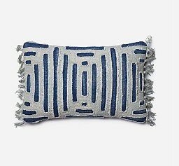 JUSTINA BLAKENEY pillow - blue / grey with tassles